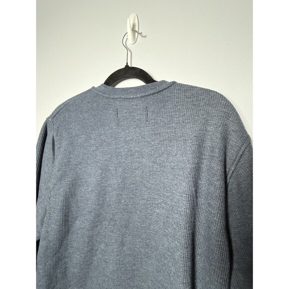The American Outdoorsman Indigo Heather Sherpa Lined Waffle Henley Shirt Large - Picture 8 of 11